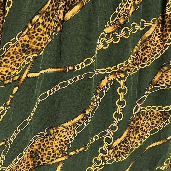 NWT L'AGENCE 70s‎ Silk Chain Leopard Tie Waist Button Up 3/4 Sleeve Jumpsuit S - Picture 9 of 9